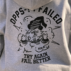 FAIL BETTER HOOD ZIP-UP (GREY)