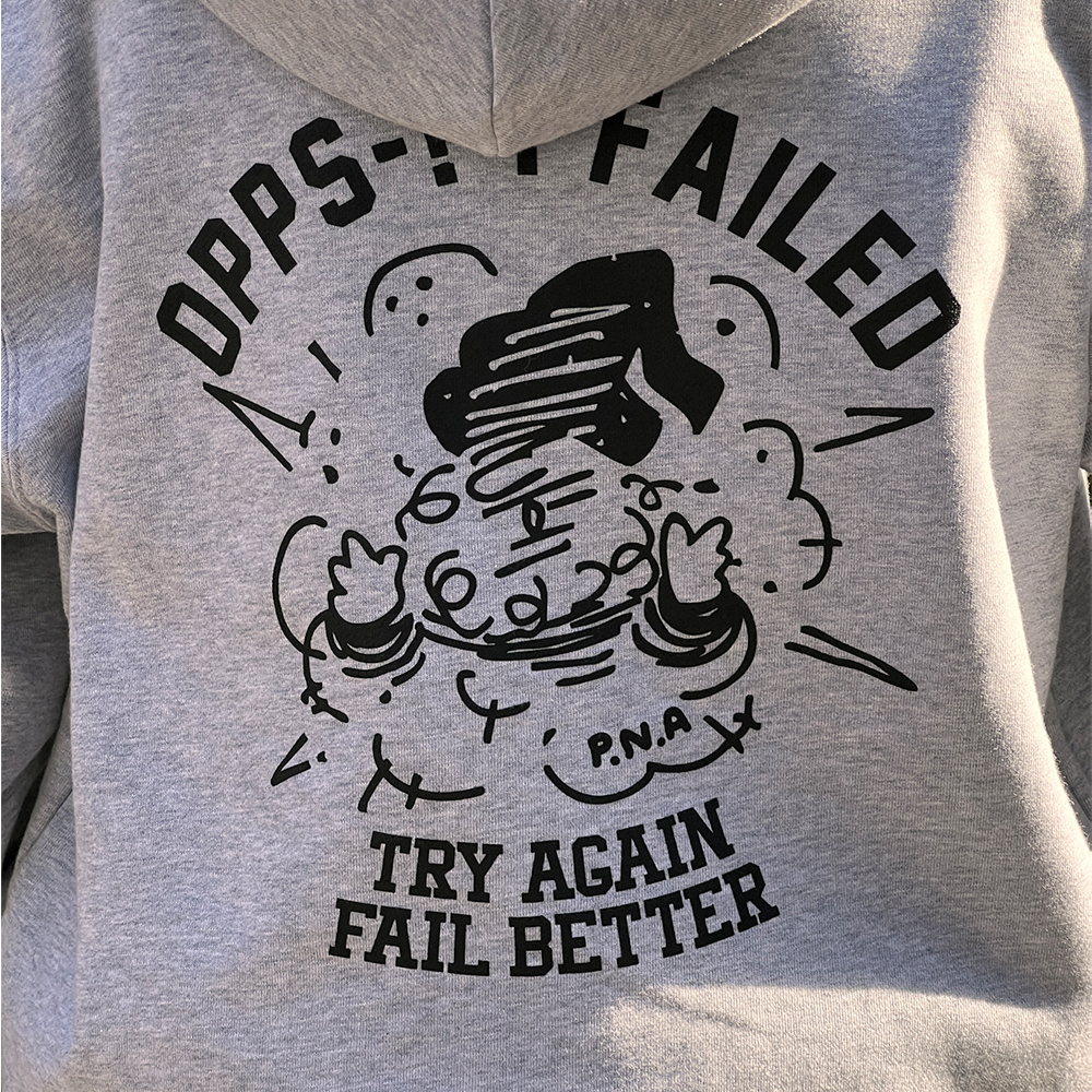 FAIL BETTER HOOD ZIP-UP (GREY)